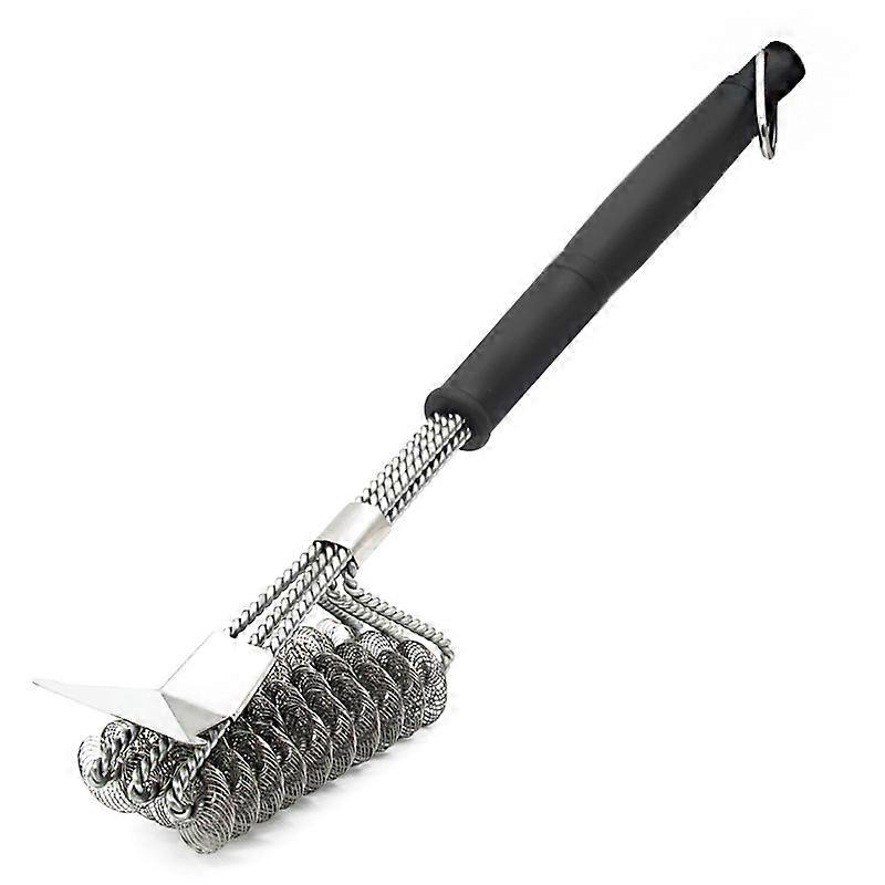 BBQ Brush with 304 Stainless Steel Spatula and Long Handle - Ideal for Charcoal or Electric BBQ
