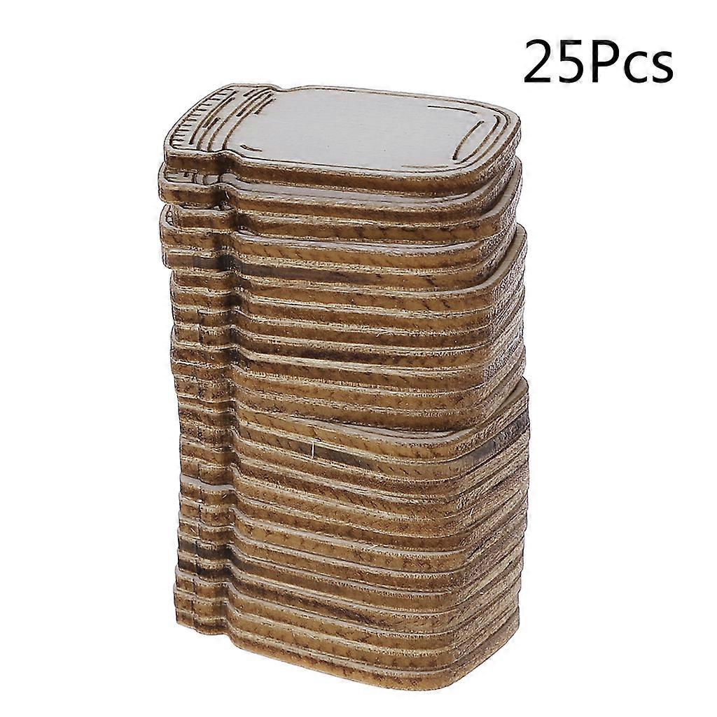 25 قطعة / مجموعة زجاجة الحليب القواطع الحرفية شرائح خشبية غير مكتملة ملحقات DIY