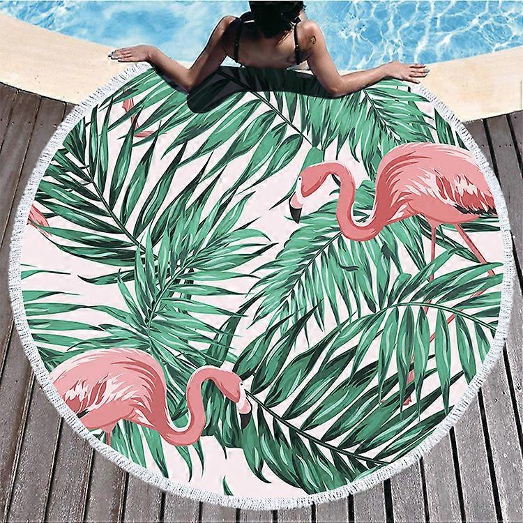 Amazon New Bath Towel Microfiber Round Absorbent Towel 3D Digital Flamingo Printed Beach Towel Customized