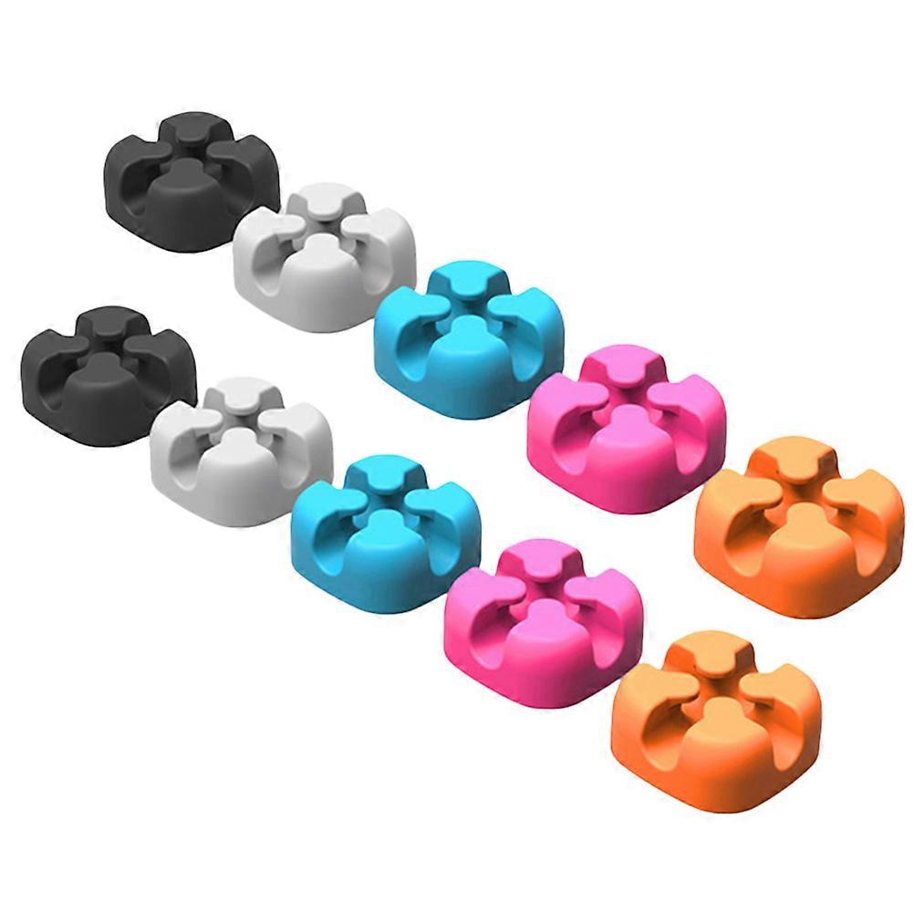 10 قطع سيليكون كابل المنظمين ذاتية اللصق سطح المكتب سلك سلك مقاطع حارس