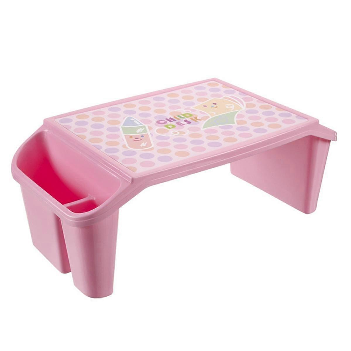 Kids Lap Desk Tray, Kids Portable Lap Tray Plastic Lap Desk for Bed Classroom Laptop Kids Car Activity Dining Floor Pink