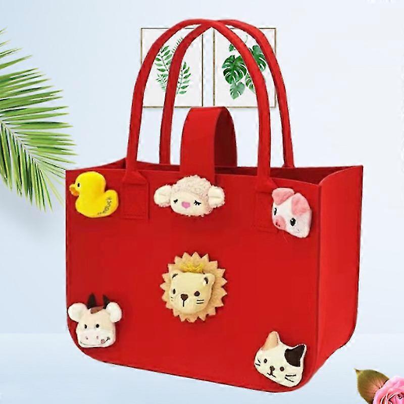 Borsa per pannolini, in feltro, di grande capacità, organizer da viaggio per auto e asilo, organizer da viaggio per pannolini, giocattoli, bottiglie, salviette, libri