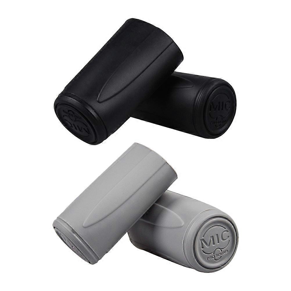 4pcs Microphone Silicone Bottom Sleeve Handheld Microphone Anti Rolling Cover