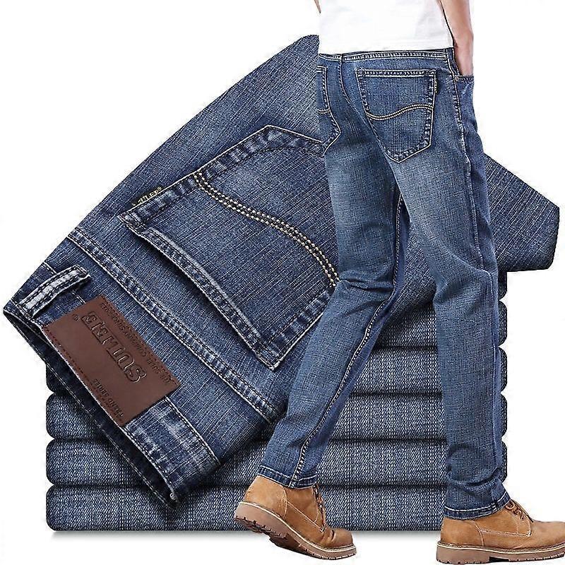 2023 Spring and Autumn New Fashion Solid Color Retro Straight Leg Jeans For Men Business Casual Comfortable High Quality Pants