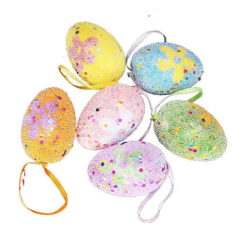 Promotional sales 24PCS Easter eggs with foam point pendant