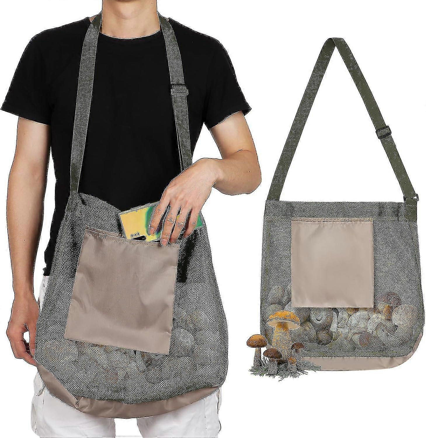 Svampefoderpose, Morel foderpose, svampejagttaske, frugtplukkepose Meshhøstningspose Foderpose til bushcraft