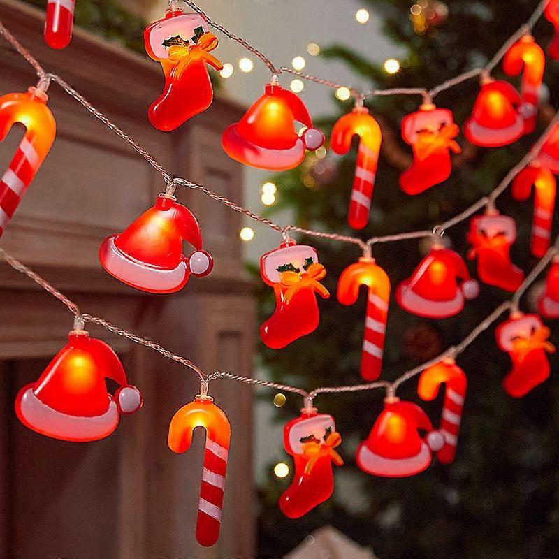 Χριστουγεννιάτικο Candy Cane LED String Light Xmas Tree Hanging Ornament 2024 Χριστουγεννιάτικη διακόσμηση για το σπίτι Noel Kids Gift New Year 2025