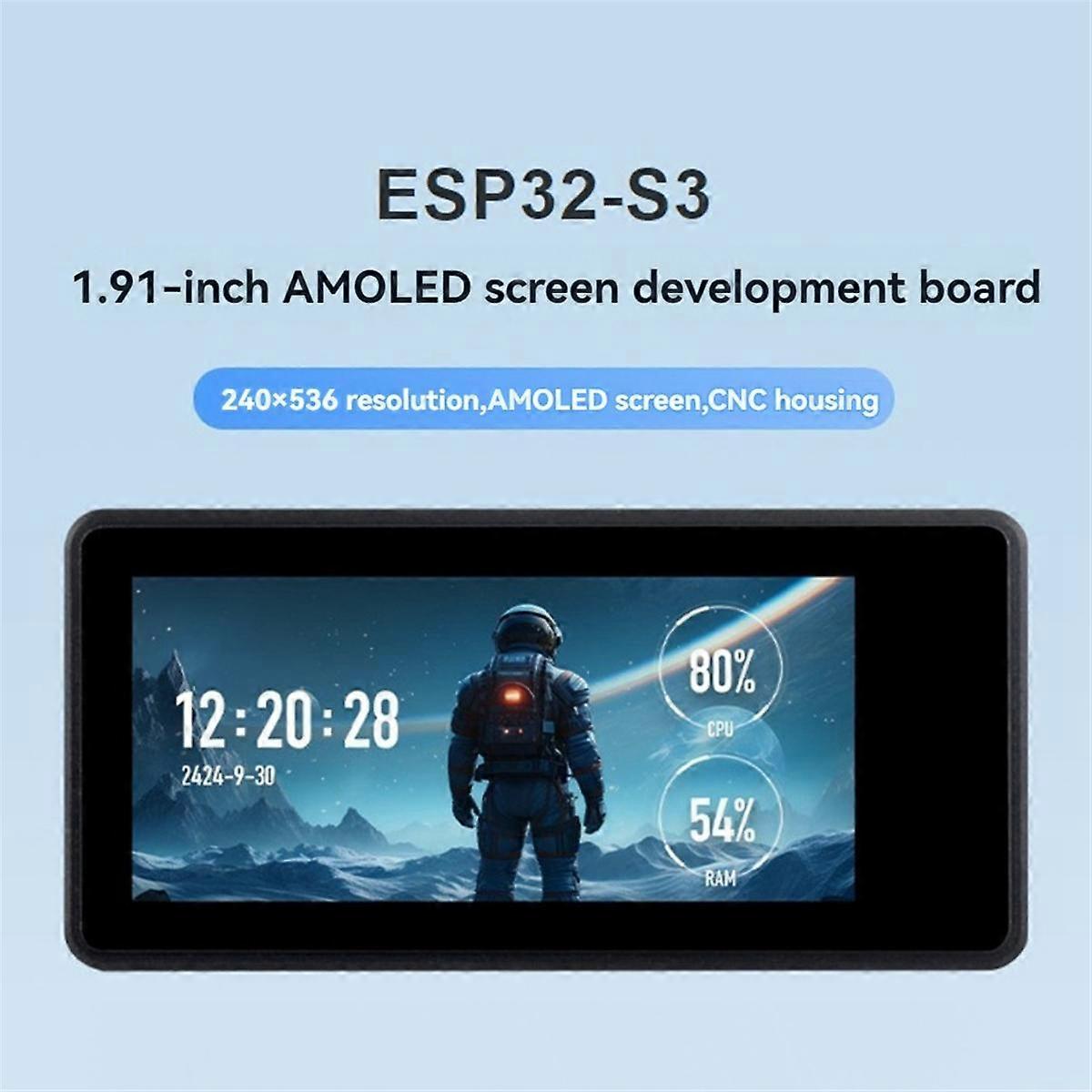 ESP32-S3 AMOLED 1,91 inch touchscreen ontwikkelingsbord Dual Core ondersteunt 2,4 GHz Wi-Fi Bluetooth