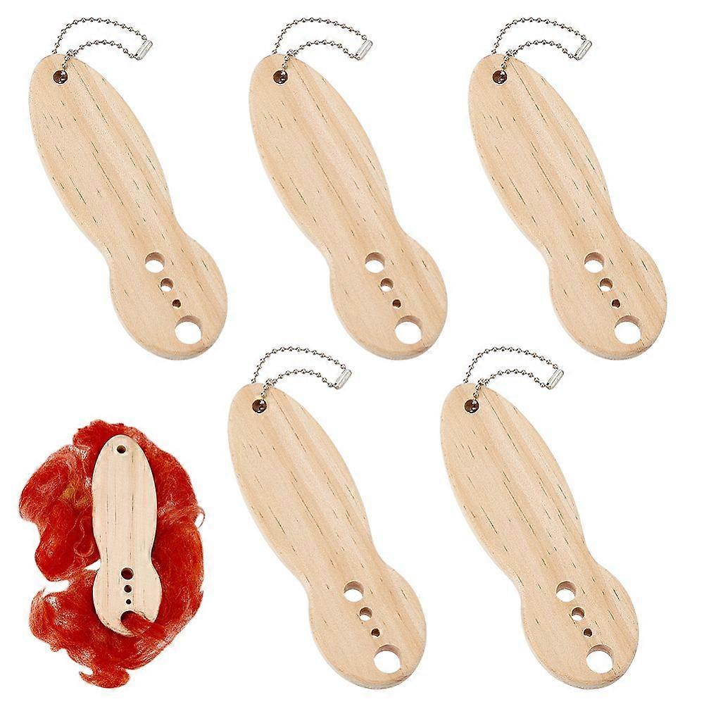 6Pcs ξύλινο νήμα κεντήματος πιάτων κεντήματος πιάτων κεντήματος διοργανωτής που ράβει τον πίνακα εξαρτημάτων οβάλ με τις αλυσίδες ετικετών αλυσίδων σφαιρών σιδήρου 6Pcs BurlyWood 12~14x4.5x1