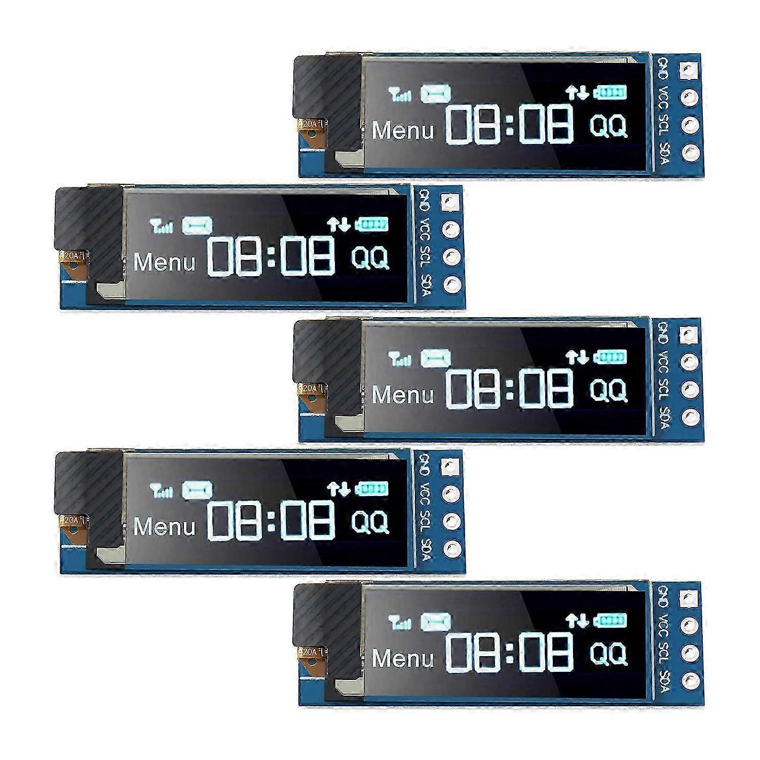 5 Pieces I2c Display Module 0.91 Inch I2c Oled Display Module I2c Oled Screen Driver Dc 3.3v-5v(blu