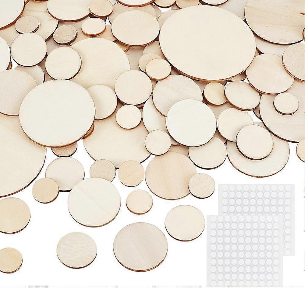 130Pcs 0.8~3.1Inch Wooden Miniature Base Set 6Size Display Stand for Collectibles 200 Pcs Glue Point Dots Mini Circular Figure Base Round Wooden Model