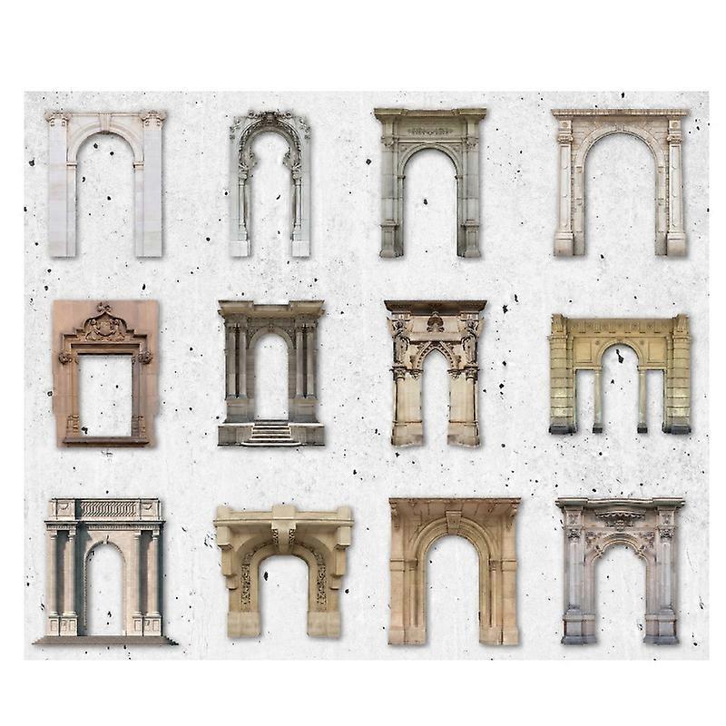24Pcs Window Paper Collage Card Decorative Vintage Hollow Window Door Material Paper Collage Card fo