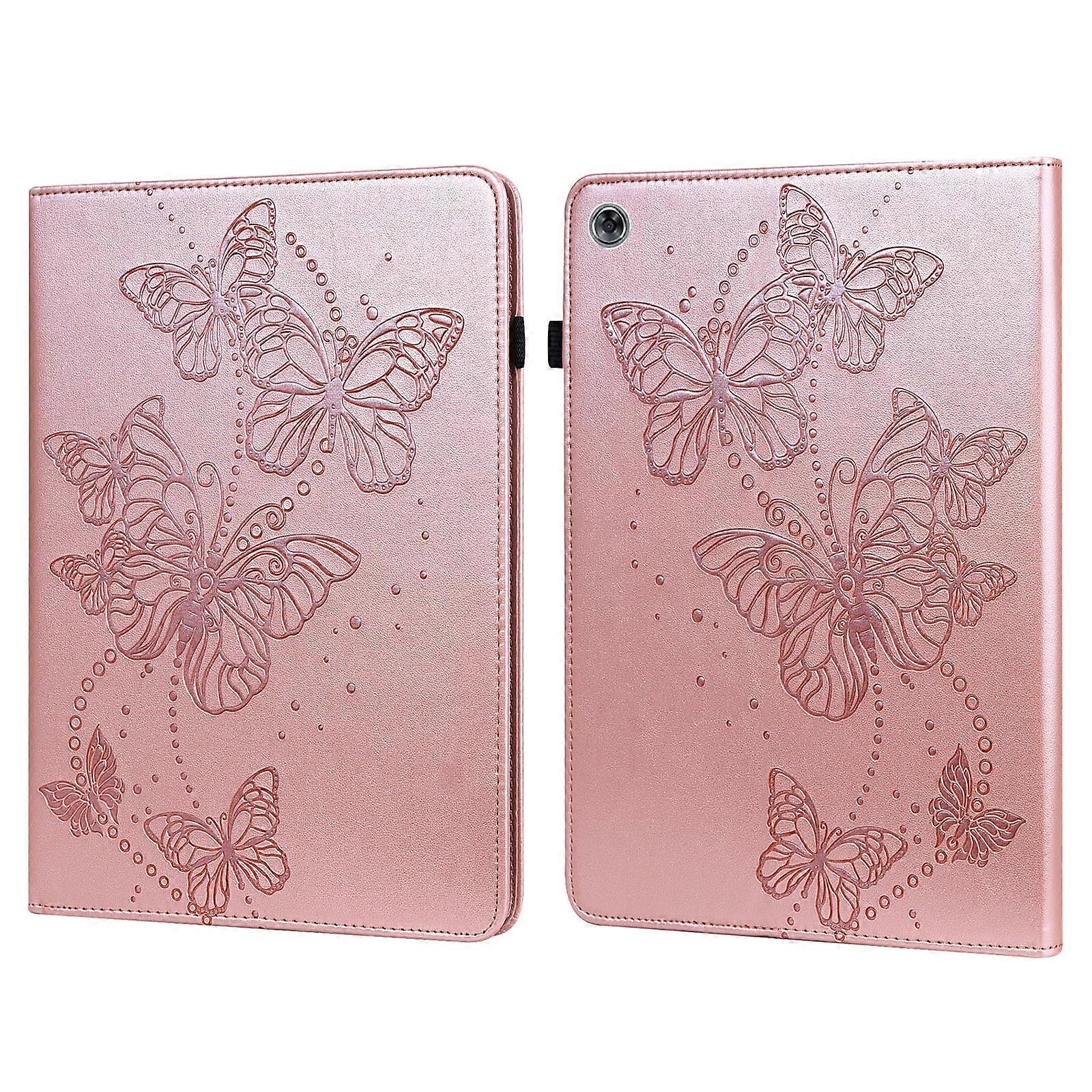 For Huawei MediaPad M5 Lite 10 inch Embossed Butterfly Pattern Horizontal Flip Leather Tablet Case