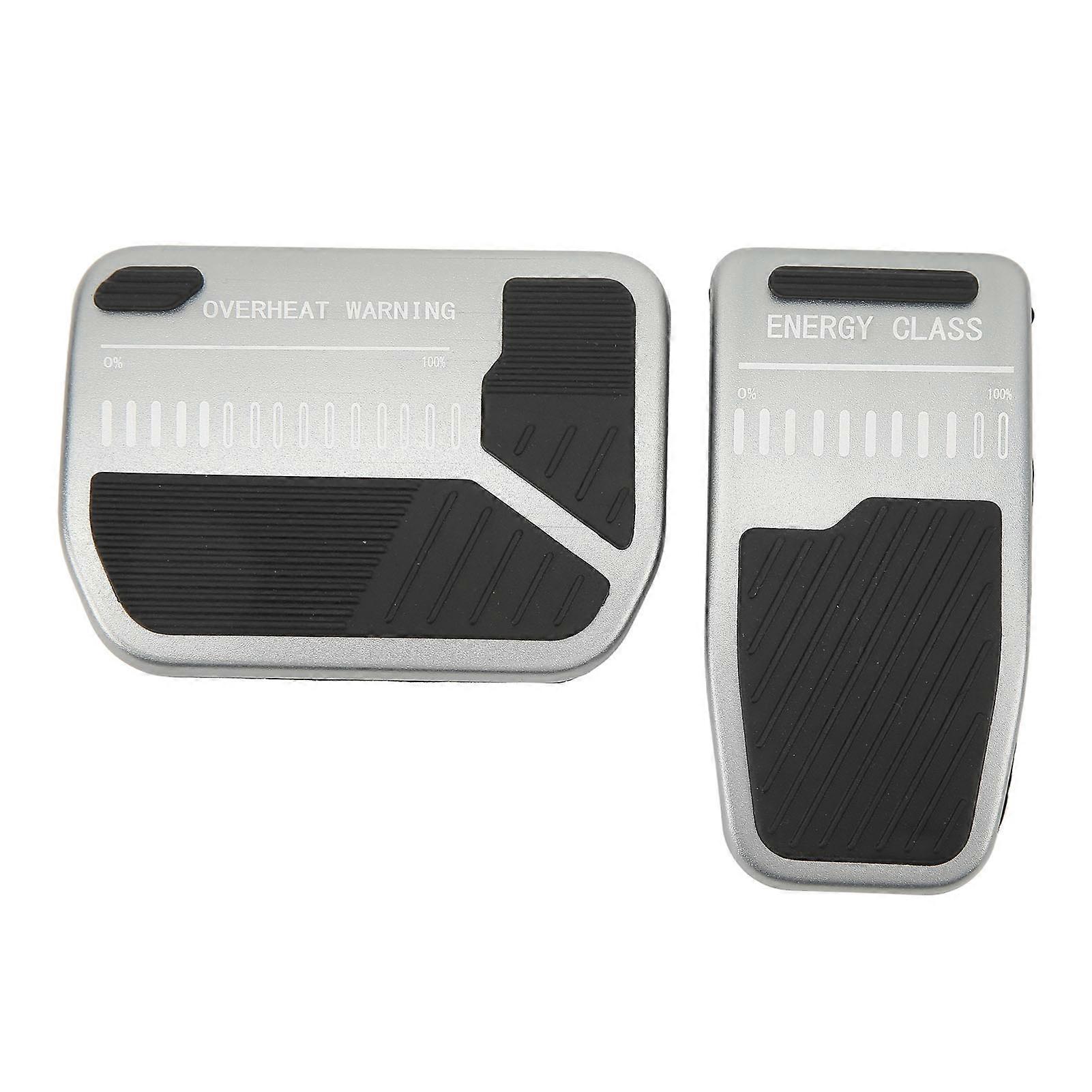 Accelerator Brake Pedal Aluminium Alloy Anti Slip Pedal Cover Set Replacement for Tesla Model 3 Y Gray