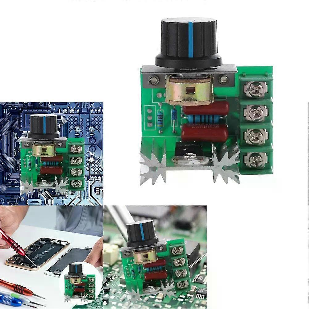 AC 220V 2000W Electronic Voltage Regulator Module 25A Adjustable Motor with Control Knob Speed Controller Regulation High Power