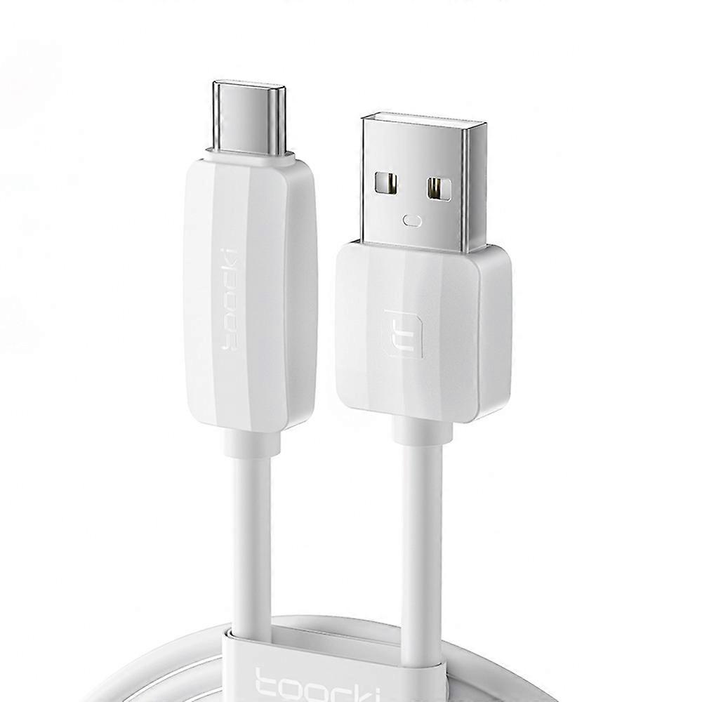 TOOCKI TQ-X21 1m Flexible Silicone Data Cable 3A Fast Charging USB A to Type C Wire - White