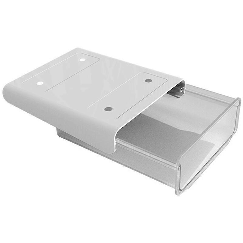 Untertisch-Aufbewahrungsbox-transparent weiß klein