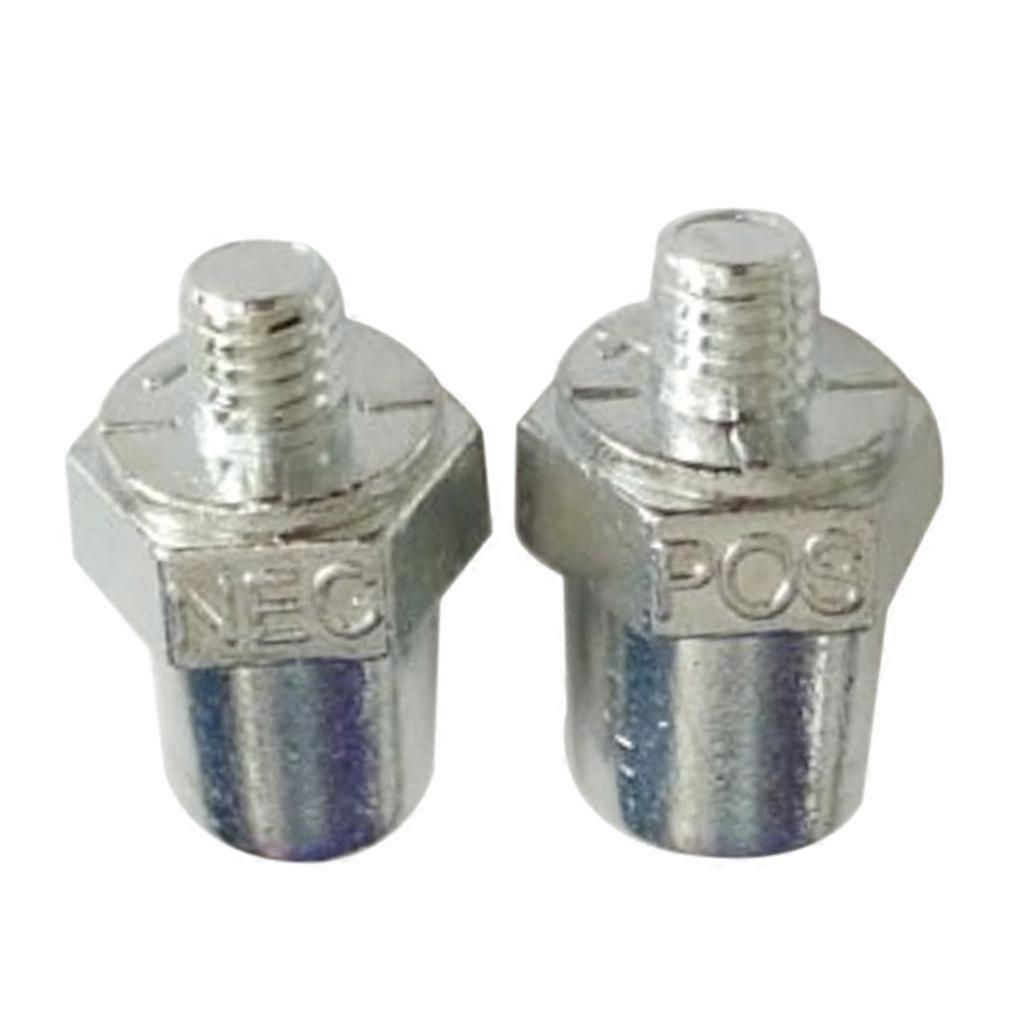 2Pcs Positive Negative Car Battery Terminal Clamp Clip Connector Silver