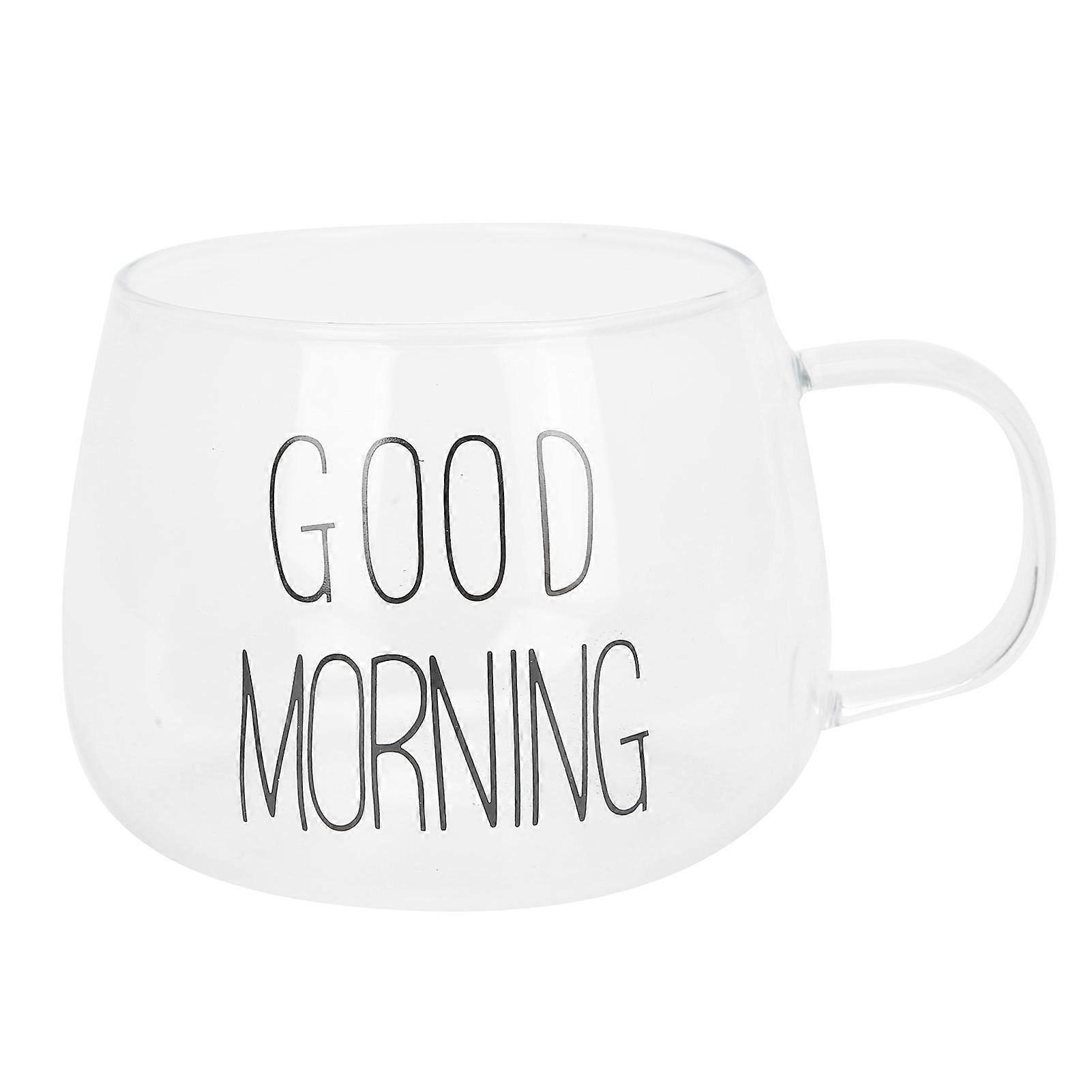 Coffee Cup Transparent Borosilicate Glass Mug with Handle for Milk Tea Cocktail Beverage Label