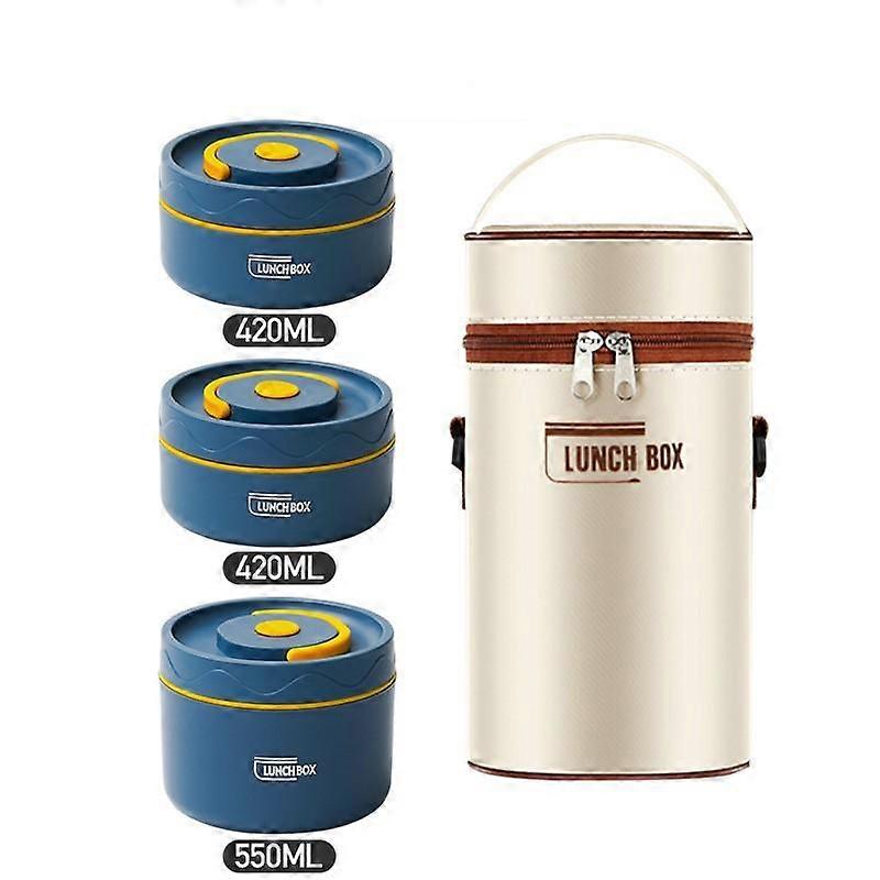 Stainless Steel Insulated Lunch Box Student Round Bento Box Simple and Convenient Lunch Boxes