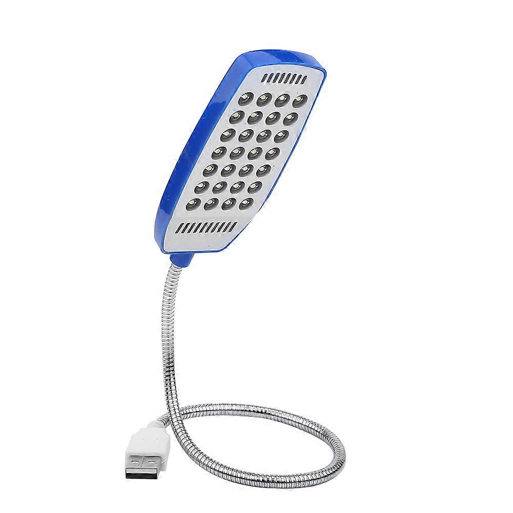 5V Flexible Gooseneck Mini USB 28 LED Portable Reading Light Computer Lamp With Switch Blue