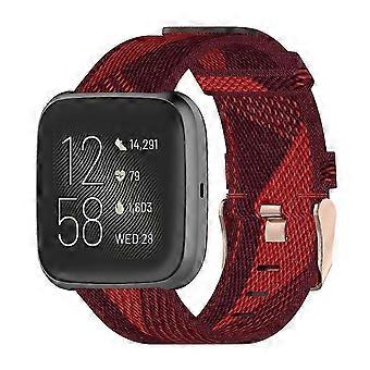 Pulseira de nylon com padrão listrado de 23 mm para Fitbit Versa 2, Fitbit Versa e Fitbit Versa Lite.