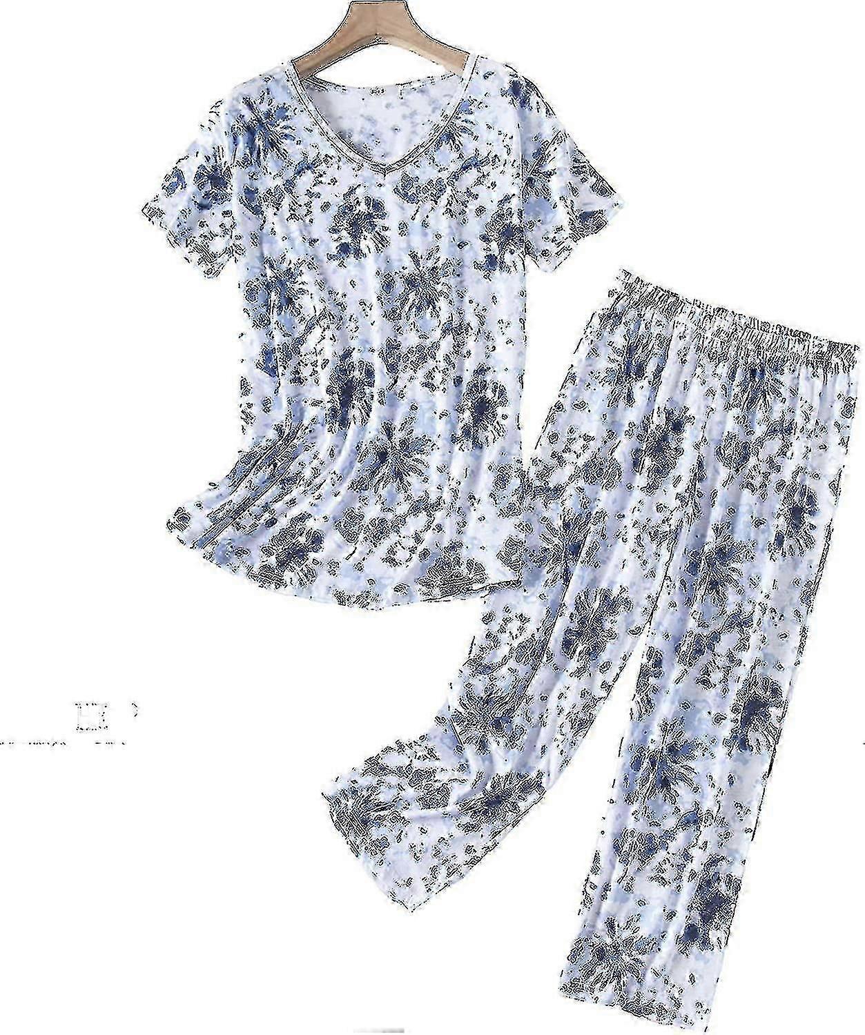Womens Plus Size Summer Pyjamas Sets Loungewear Summer Pjs Sets Cotton Sleepwear