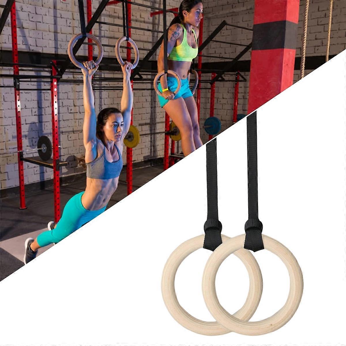 Non-Slip Wooden Rings For Full Body Workout, Gymnastic Rings With ...