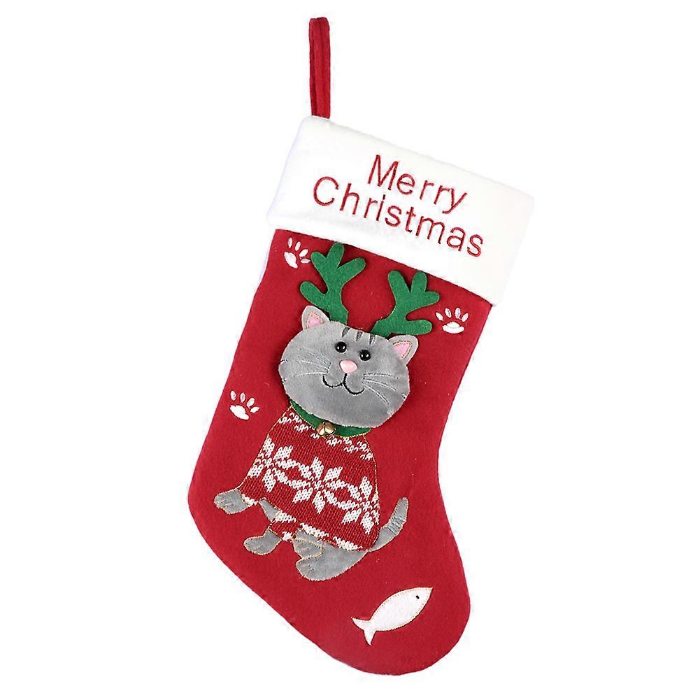 Pet-Themed 3D Kitty Velvet Stocking