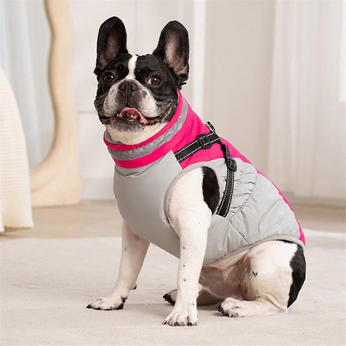 Waterproof Pet Jacket with Harness Winter Warm Dog Clothes for