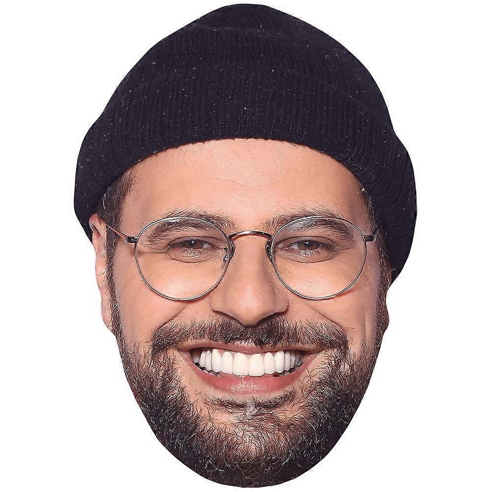 Hakim Jemili (Beard) Celebrity Mask, Flat Card Face