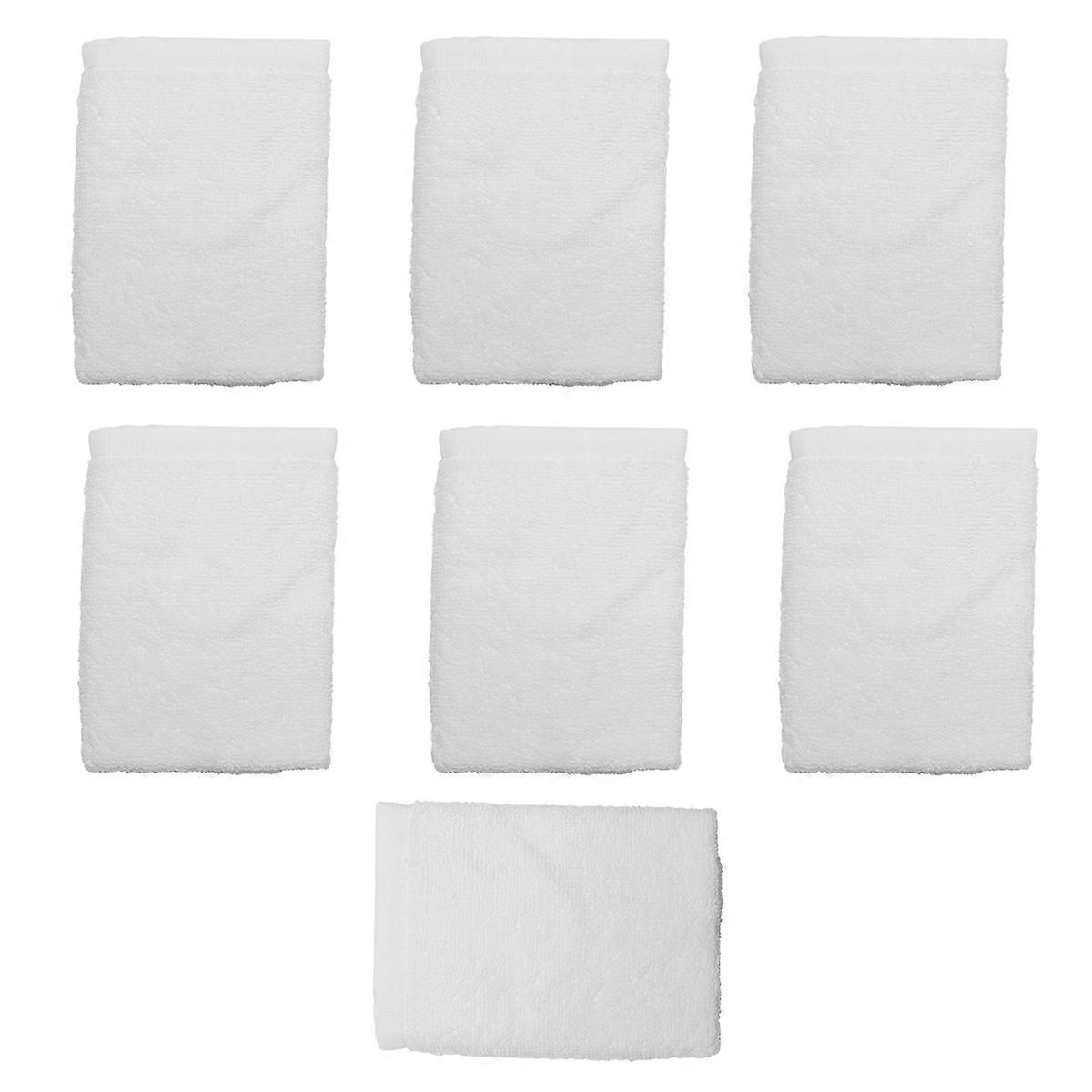 7PCS Towels Cotton White Hotel Quality Soft Face Hand Towels 30X30cm