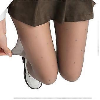 Meias de Seda Transparente Estéticas dos Anos 90 para Mulheres Meias Vintage Cintilantes com Padrão de Pequenas Dotas Meia-calça Leggings Branco