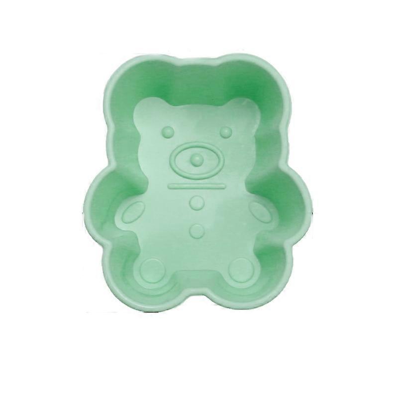 Creative DIY Silicone Cake Cup Muffin Cup Baking Mold,Style: Bear (Macron Cyan)