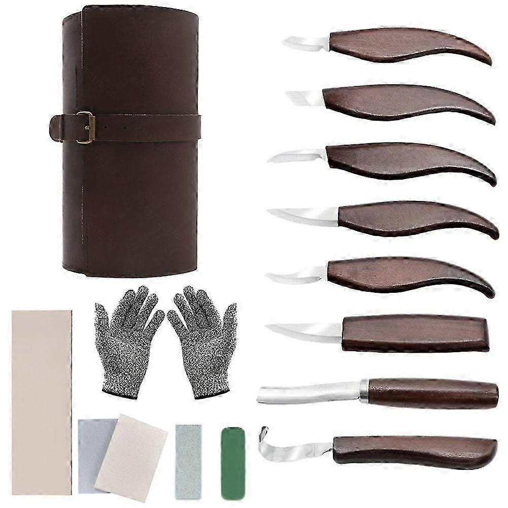 Handmade Wood Carving Engraving Knife Set Rasp Spoon Wood Carving Engraving Tool Kit Woodworking DIY 15pcs