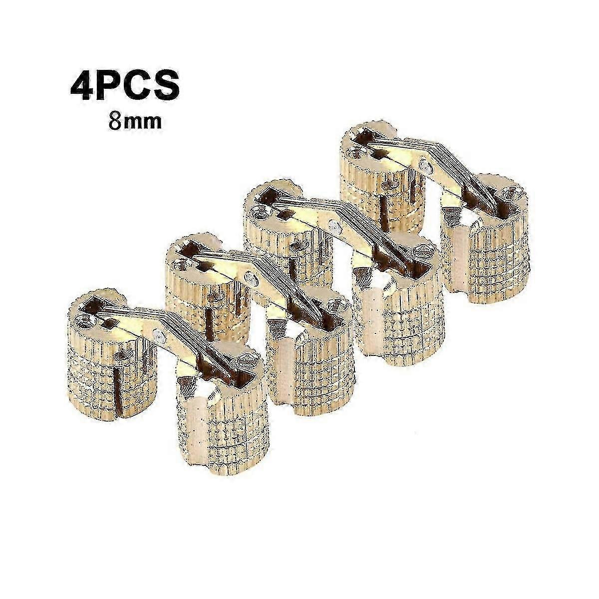 4-pack Cylindrical Invisible Concealed Hidden Brass Barrel Hinges