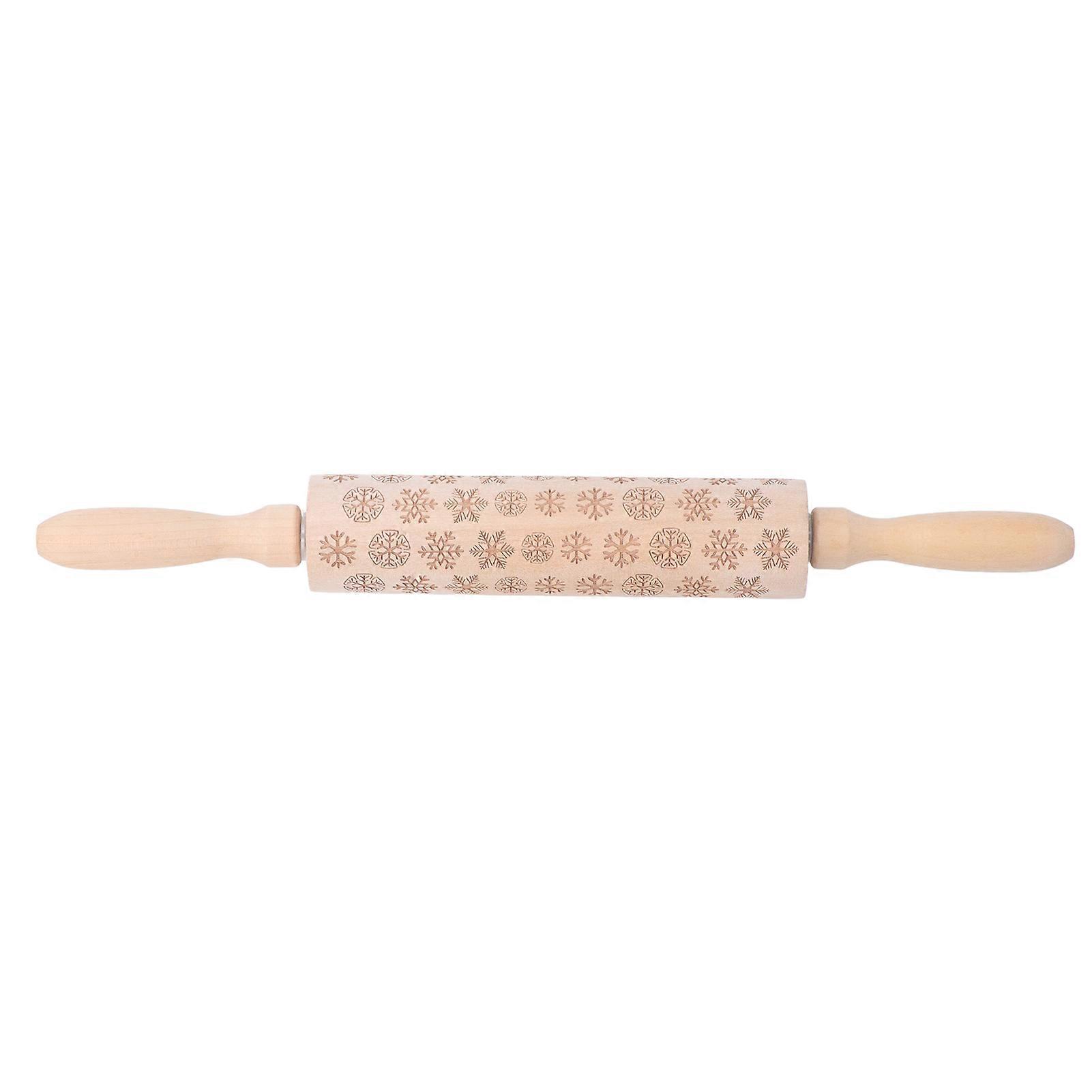 Rolling Pin Wooden Unique Pattern Dough Roller Kitchen Tool for Pastries Pizza Biscuits Baking