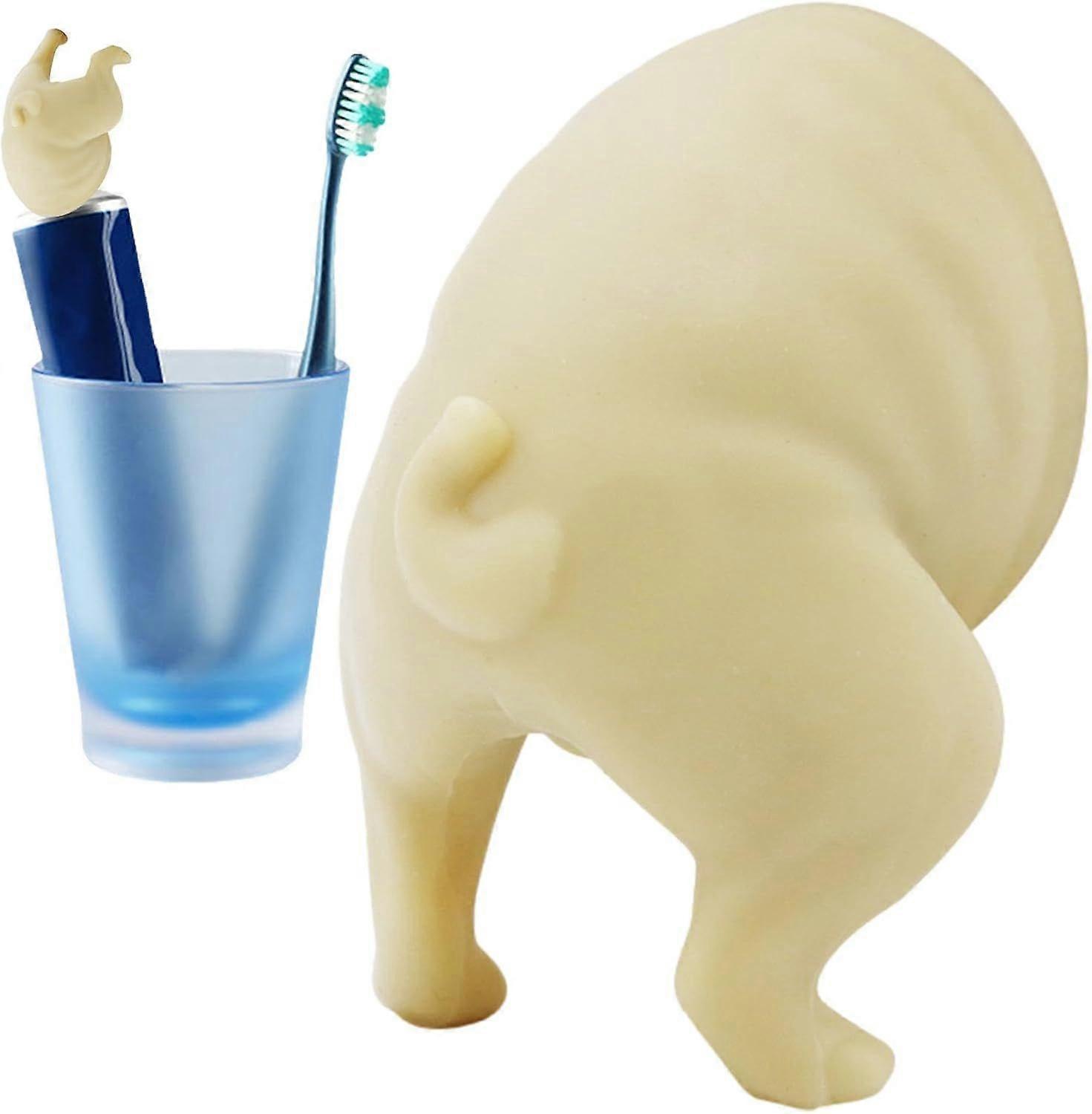 Dog Pooping Toothpaste Topper - Silicone Pooping Dog Butt Toothpaste Cap | Creative Toothpaste Butt Topper Dispenser