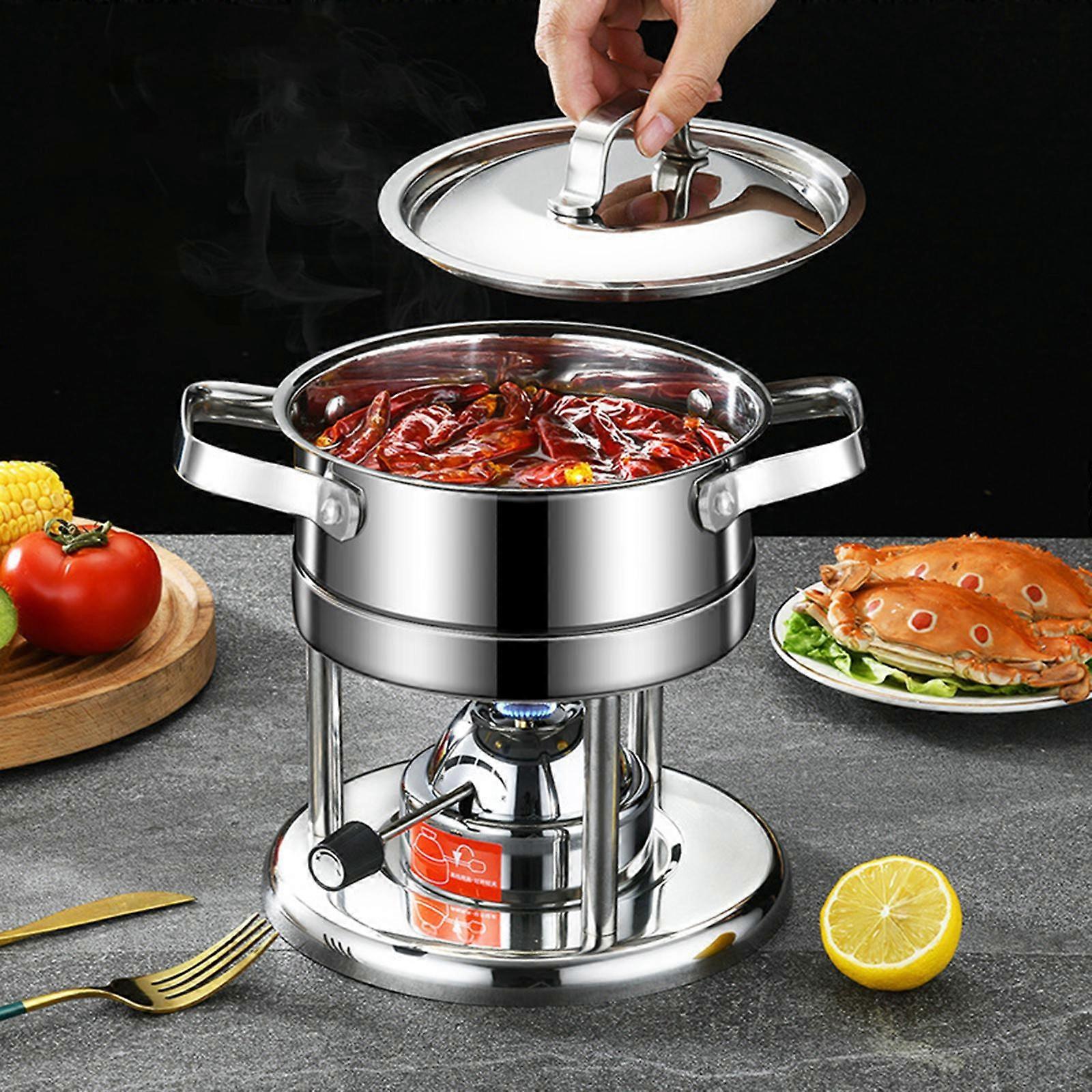 Alcohol Stove Pot Buffet Cooking Cookware Portable Shabu Soup for Hiking Restaurant