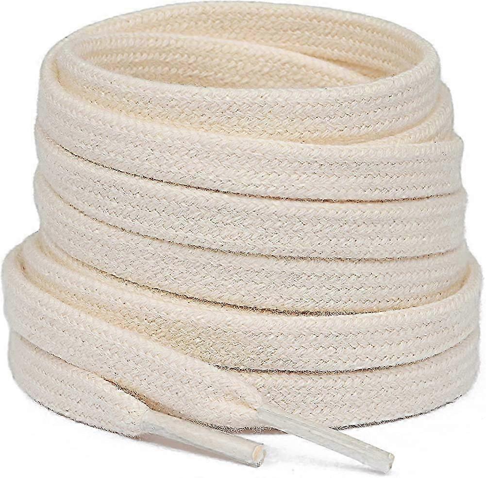 2 paires de lacets plats en 100% coton.Lacets résistants à la déchirure de 8 mm de large
