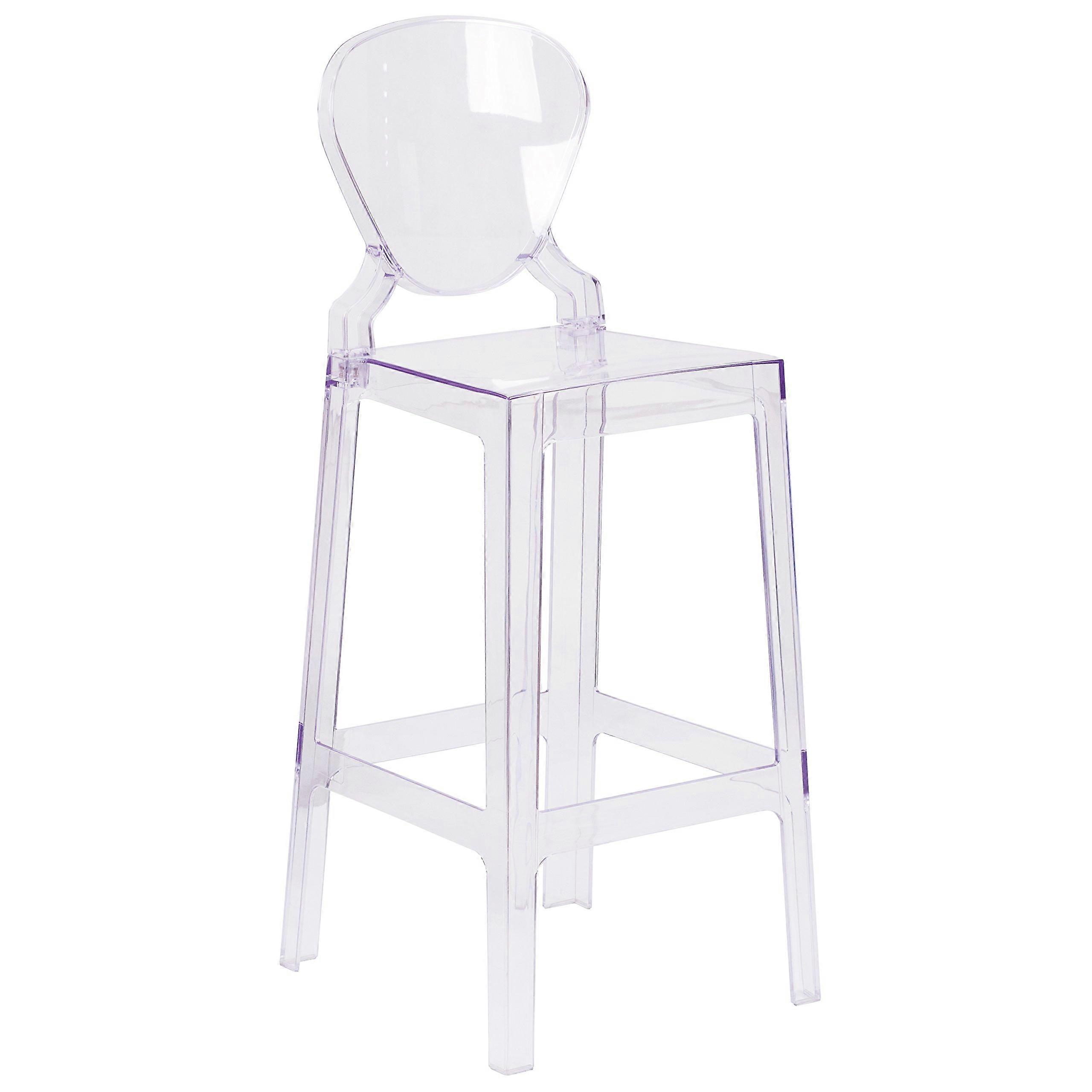 Theo Ghost Barstool with Tear Back in Transparent Crystal