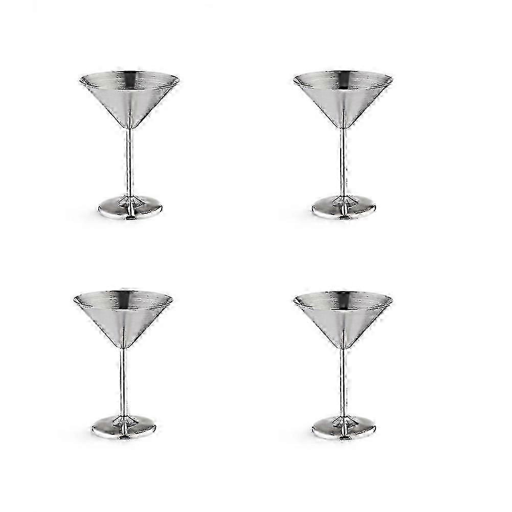 طقم نظارات مارتيني من الفولاذ المقاوم للصدأ من 4 ، أكواب كوكتيل معدنية سعة 8 أونصة ، غير قابلة للكسر ، متينة ، مرآة Cs