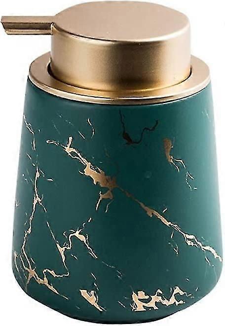 Soap Dispenser 13.53oz Ceramic (marbled Matte Dark Green Bottle)