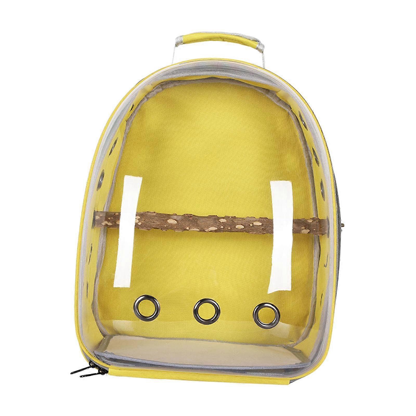 Bird Backpack Carrier For Parrots With Window, Small And Medium Birds, Yellow