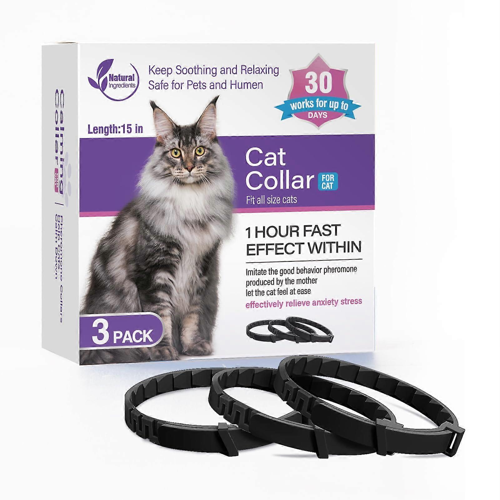 3 Pack Calming Collar for Cats and Kittens Pheromone Collar Efficient Relieve Anxiety