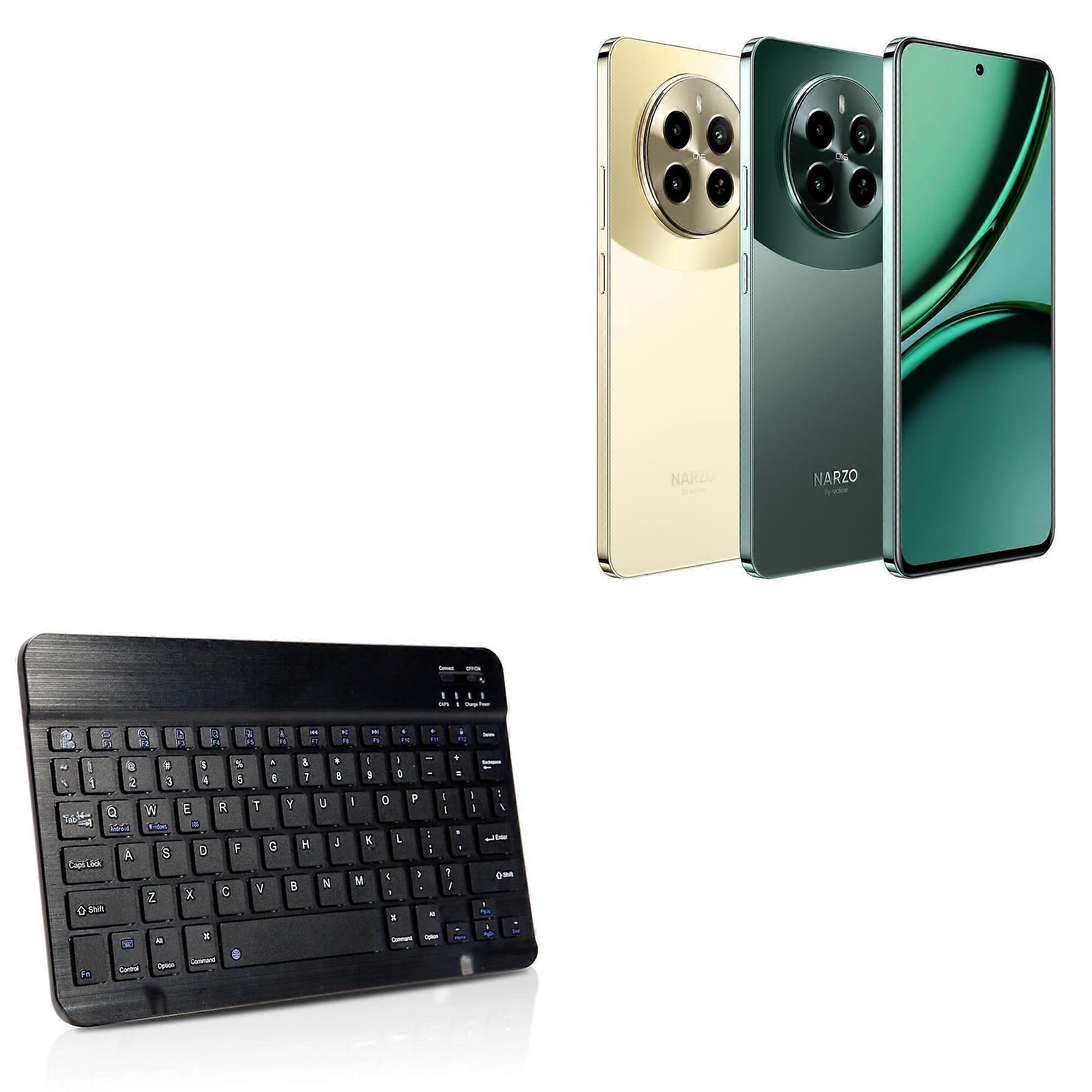 Keyboard Compatible with Realme Narzo 70 - SlimKeys Bluetooth Keyboard, Thin with Chiclet-Style Keys - Jet Black