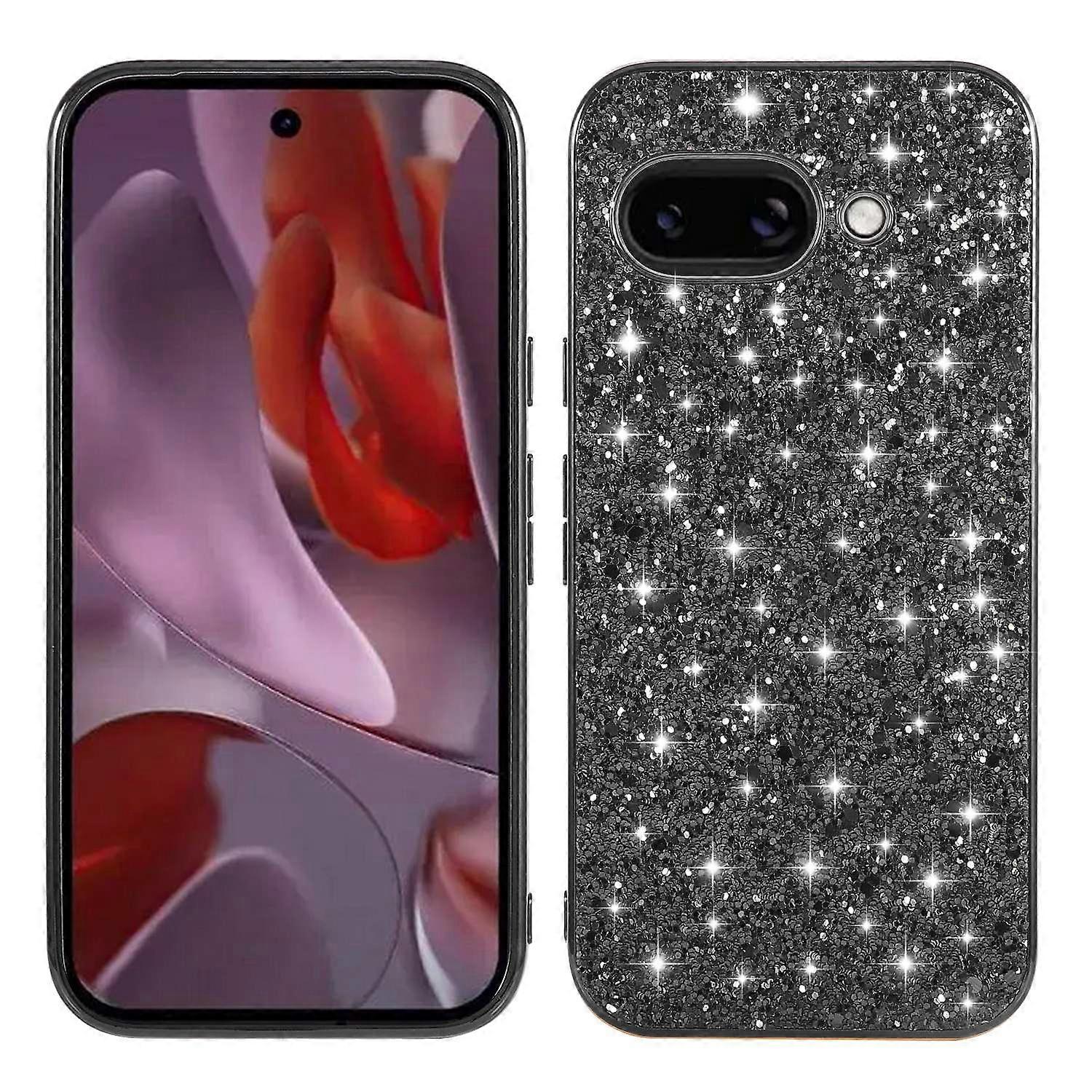 For Google Pixel 9a Case TPU+PC Sparkling Glitter Phone Back Cover