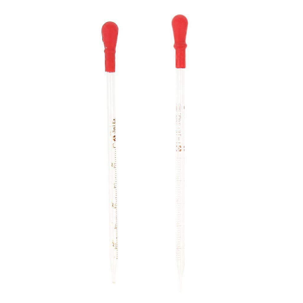 3ml 1ml Pipetă de sticlă și bec de cauciuc Chimie Dozare picurătoare