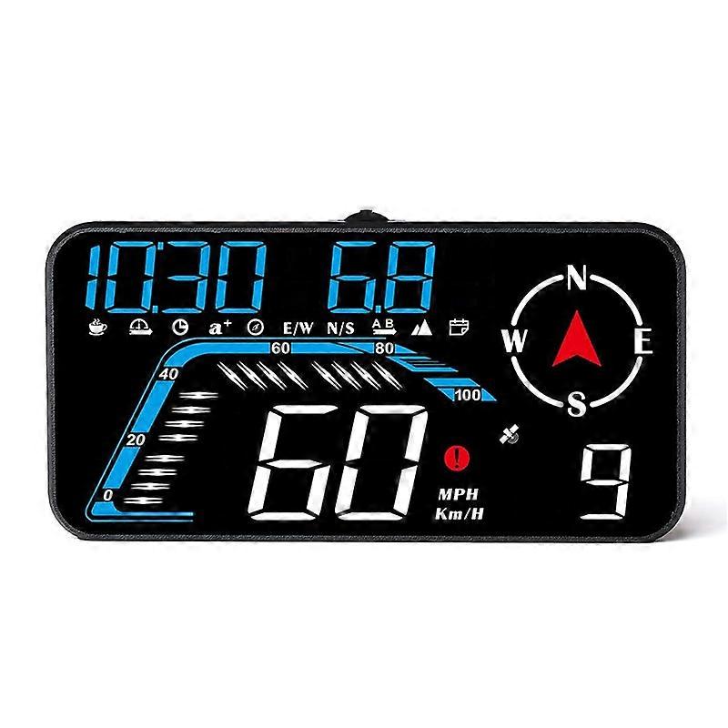 G12 HUD Head-Up Display GPS Car Display Speeding Alarm Black