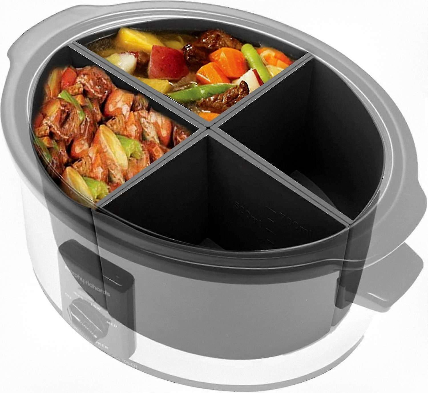 Reusable Silicone Divider Liners for 6qt Slow Cookers and Crock Pots, Multi-Compartment Cooking Insert